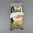 thumbnail image 2 of Ambesonne Landscape Bedding Set 4 Pcs, Tropic Botanic Forest, Queen, Turquoise Peach, 2 of 3