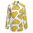 thumbnail image 4 of Cheese Pattern On White Background Long Sleeve Blouse Woman Streetwear Casual Shirts Summer Oversize Woman Streetwear Clothing Birthday Present, 4 of 7