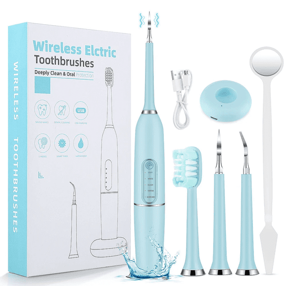 Cepillo de dientes eléctrico sónico de 5 modos, escalador dental IPX7 a prueba de agua