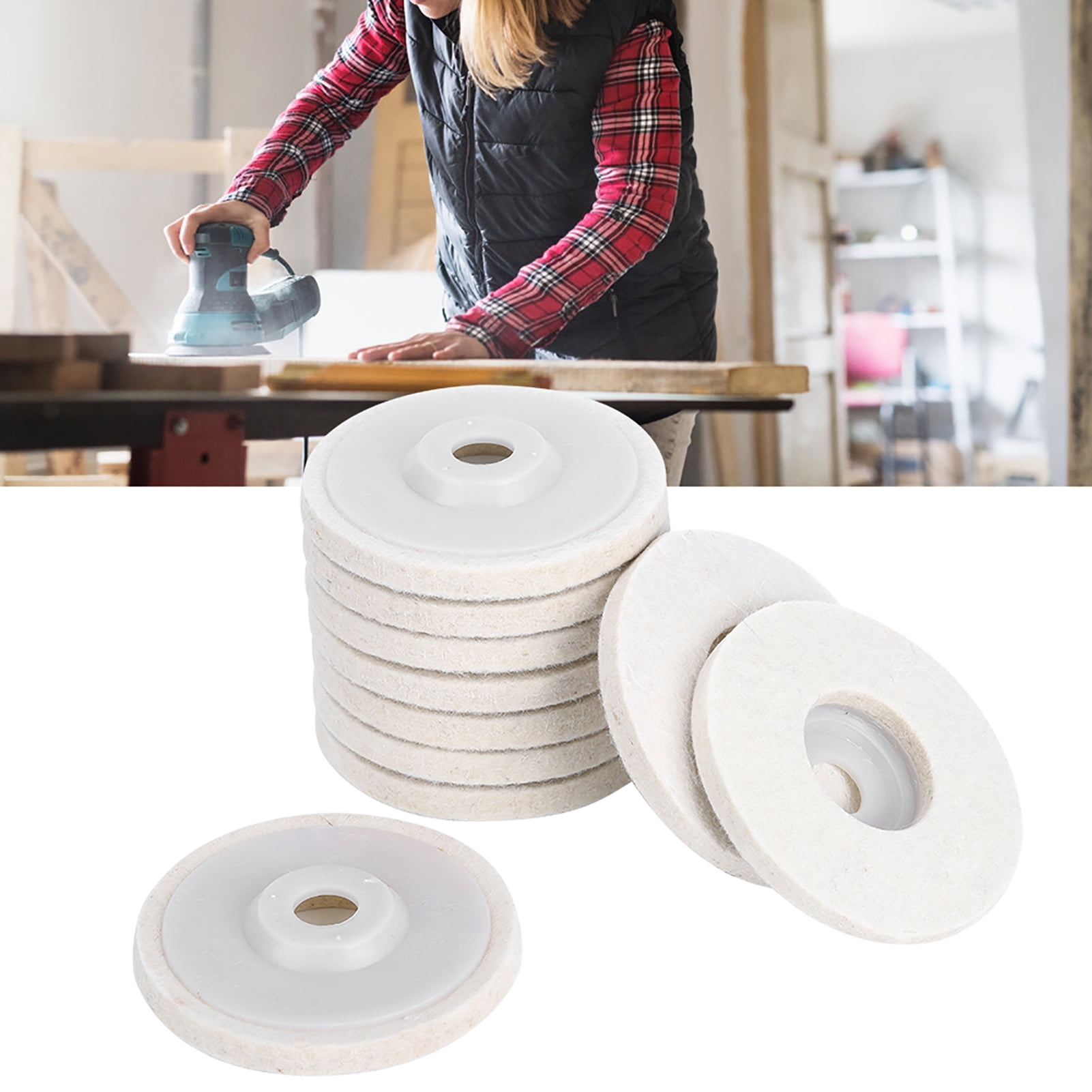 10Pcs Buffing Polishing Pads,Soft Wool Buffing Pads Angle Grinder