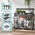 thumbnail image 6 of GONICHA Potting Bench, Poly Lumber Potting Table with Removable Stainless Steel Sink and Open Shelves,All-Weather Planting Table for Garden, Gray, 6 of 6