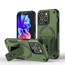 For iPhone 15 Pro Max Case, iPhone 15 Pro Max Phone Case Compatible with Magsafe Built-in Invisible Stand [Heavy Duty Drop Protection] Shockproof Rugged Protective Magnetic Cover Accessories,Armygreen