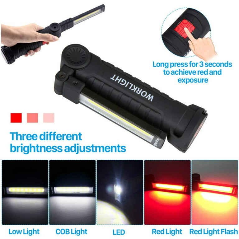 LED Work Light, Elbourn Portable Rechargeable COB LED Flashlight