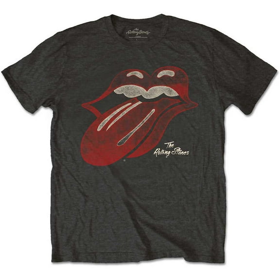 The Rolling Stones Unisex T-Shirt Vintage Tongue Logo (Large)