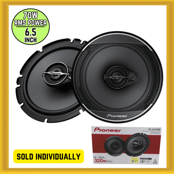 NEW Pioneer A Series TS-A1678S 6.5" 70W RMS Power 4 Ohms 3-way Car Speaker