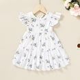 thumbnail image 2 of Happy Town Toddler Baby Girl Boho Dress Linen Ruffle Sleeveless Casual Dress, 2 of 7
