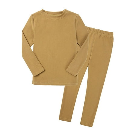 

Toddler Kids Baby Boys and Girls Long Sleeve Sleepwear Outfits Spring and Autumn Fashion Solid Round Neck Pajamas Children s Comfortable Loose Home Clothes