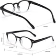 thumbnail image 4 of JM Lot de 4 Lunettes de Lecture à Charnière à Ressort Vintage Rondes pour Hommes Femmes, 4 of 7