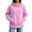 Pink, variant on Hoodie for Womens Xaqiouau Solid Cross Neck Hooded Pullover Sweatshirt Split Hem Side Pockets Long Sleeve Basic Tops For Fall Athleisure Casual Daily Wear Brown L