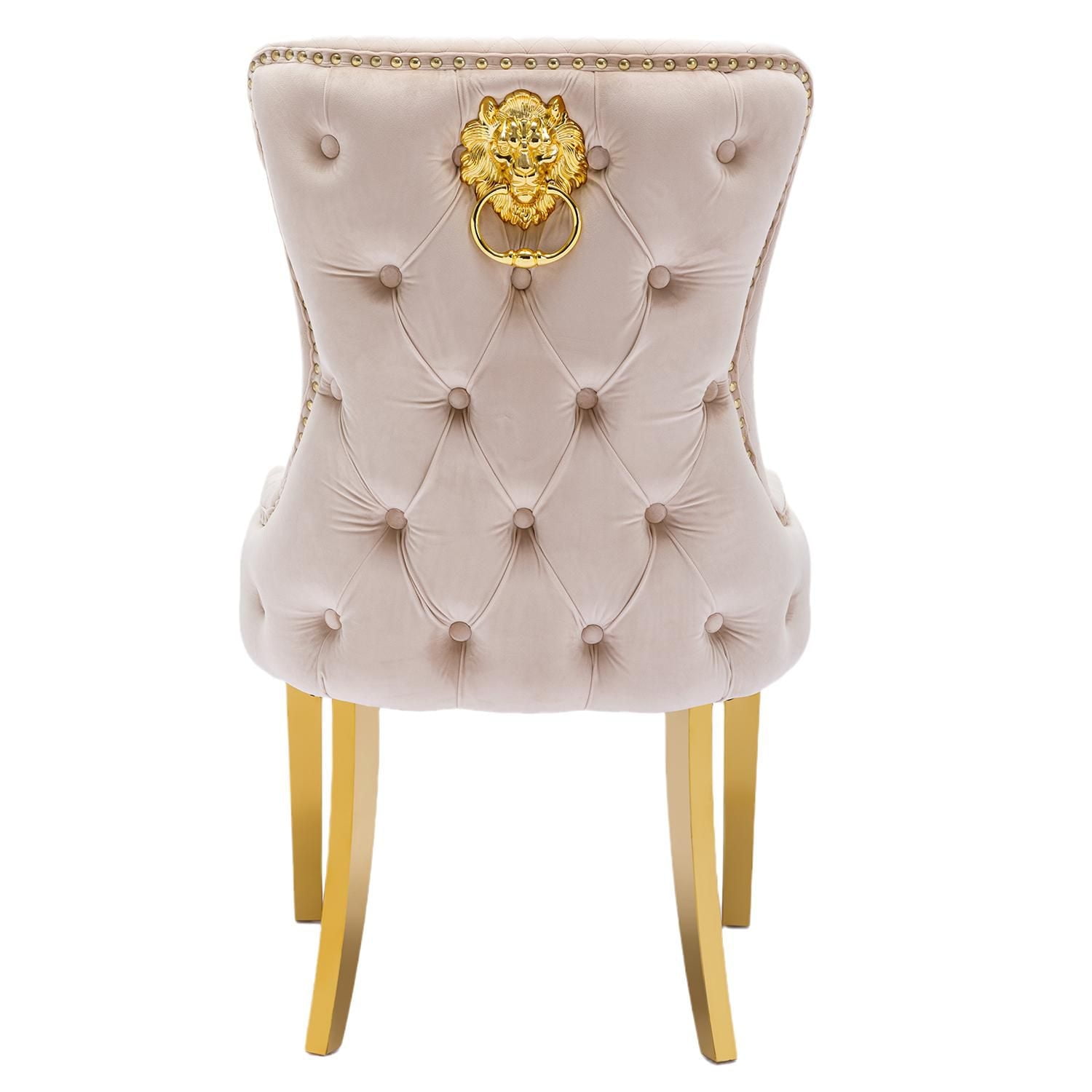 Canadian Liza Beige Velvet Dining Chair