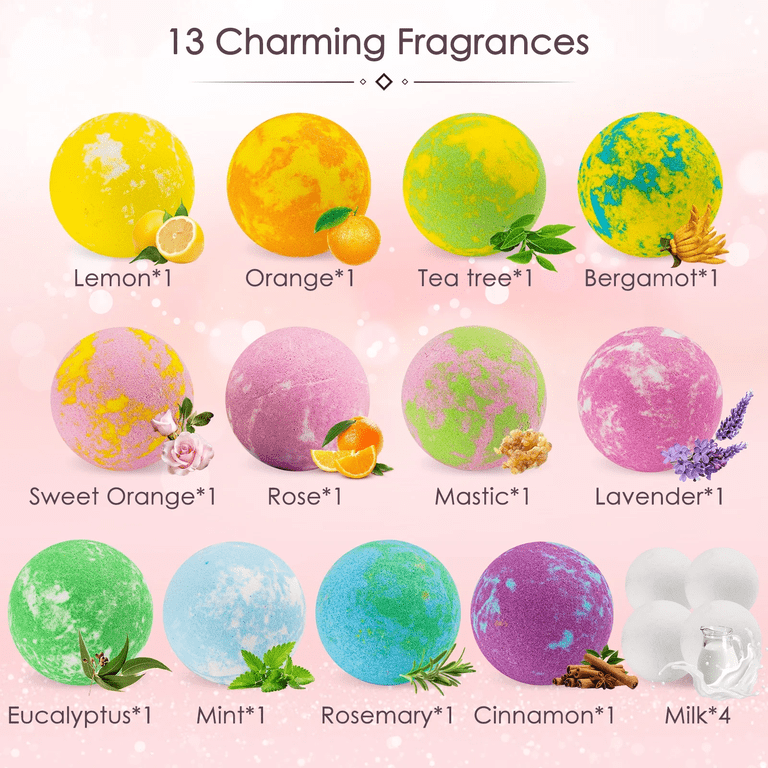 Naipo Bath Bombs Gift Set, 16 Piece with Foot Soak Balls photo 3