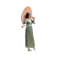 thumbnail image 3 of Figura de niña de las costumbres antiguas, de resina, independiente y pintada a mano, a escala 1/64, para proyectos de bricolaje. Verde, 3 of 9