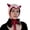 Light pink red edge, variant on Unique Horn Bucket Hat Head Covering Beanies Earflaps Halloween Costume