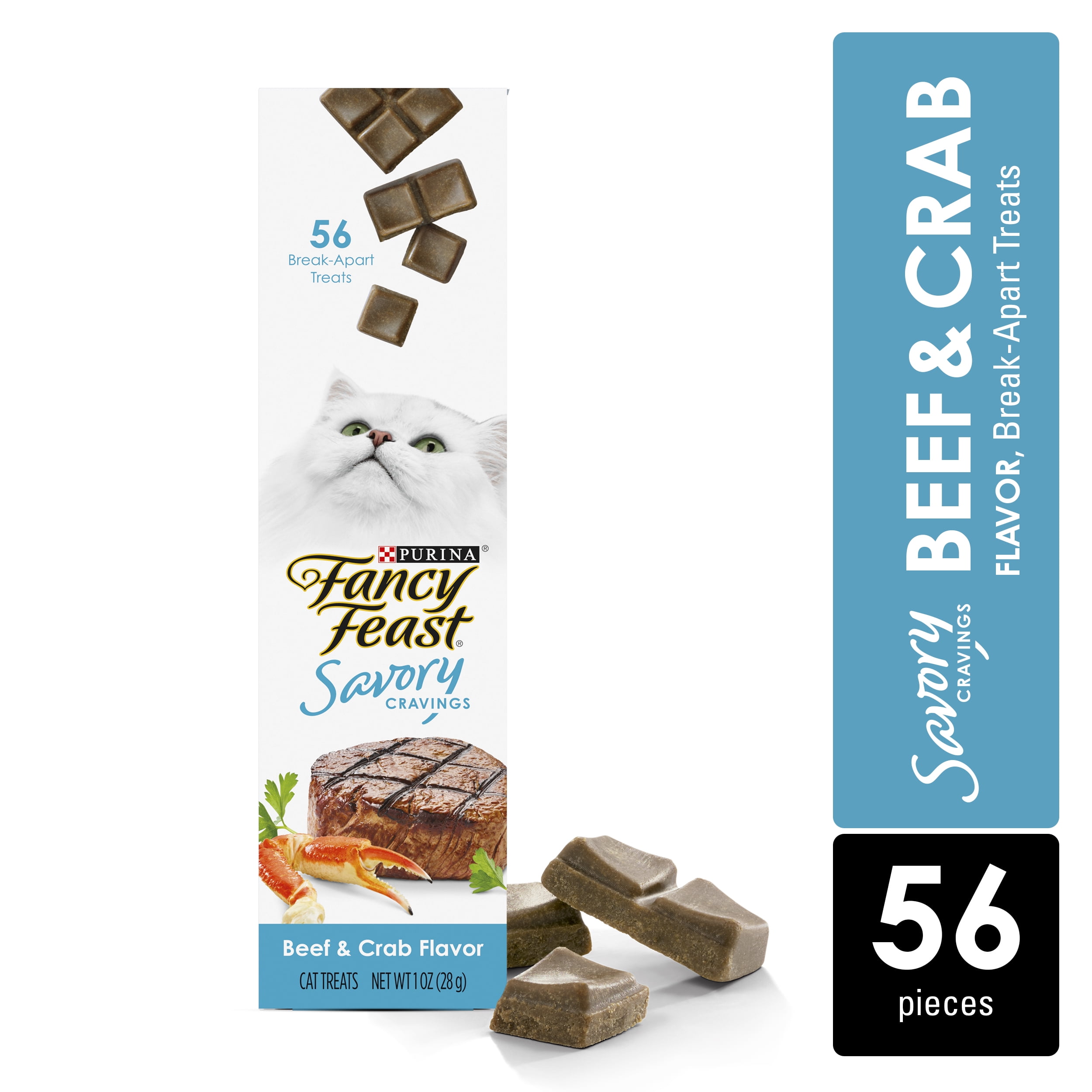 Fancy Feast Limited Ingredient Cat Treats, Savory Cravings Beef & Crab Flavor, 1 oz. Box