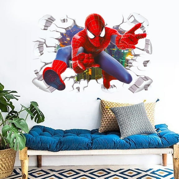 Spiderman Wall Stickers Removable DIY Children Boys  Wall Decals Peel and Stickers for  Walls Bedroom Living Room Home Décor( 15.7X23.7)Inch