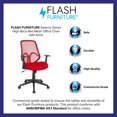 thumbnail image 3 of Salerno Series High Back Green Mesh Office Chair with Arms, 3 of 6