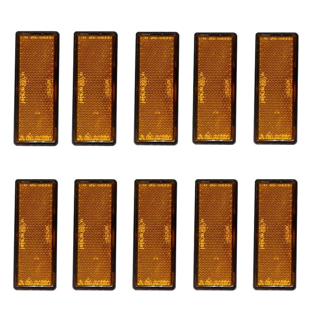 Reflector Trasero Adhesivo Naranja Oblongo Pack-10 Coche de Poste de Puerta de Cola Reflector Trasero Adhesivo