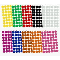Royal Green Color Coding Labels 3/4" diameter (11/16 - 17mm) Round Dot Stickers in Black, White, Red, Green, Yellow, Pink, Red, Orange, Brown and Blue - 576 Pack