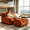 Orange, variant on BINBANK Large Stripe Bean Bag Chair , Oversized Boneless Lounger Sofa, Ergonomic BeanBag Couch for Living Room, Bedroom, Balcony