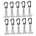 thumbnail image 5 of Colaxi 10 Pieces Deck with Carabiner Clips Camping Tent Nail Board Pegs Windproof Tent Rope Tightener for Outdoor Hiking Black, 5 of 10