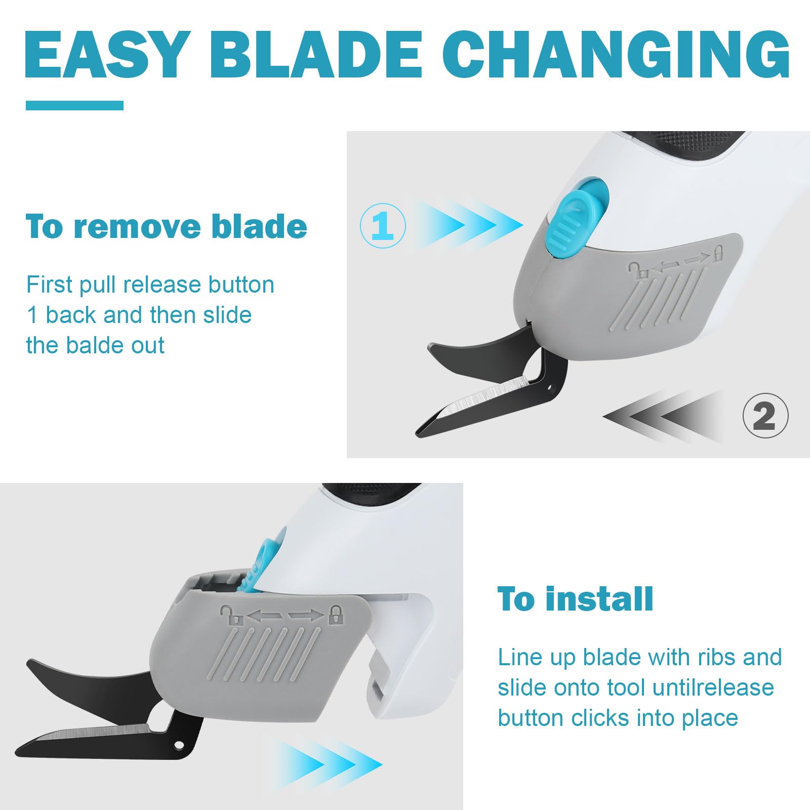 Cordless Electric Scissors for Cardboard, Electric Box Cutter, Automatic Power Cutter Tools for Cutting Fabric, Carpet, Plastic, Leather