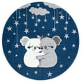 thumbnail image 2 of SAFAVIEH Carousel Kids Hugging Koalas Area Rug, Navy/Gray, 5'3" x 5'3" Round, 2 of 11