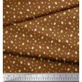 thumbnail image 2 of Soimoi Brown Heavy Canvas Fabric Oaknut & Oak Leaves Print Sewing Fabric BTY 58 Inch Wide, 2 of 5