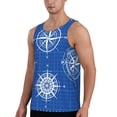 thumbnail image 2 of Balery Compass Pattern Men's Workout Tank Top Gym Muscle Tee Fitness Bodybuilding Sleeveless T Shirt Quick Dry Fit Muscle Tank Top Slim-Fit Tank-Medium, 2 of 7
