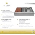 thumbnail image 6 of Auric Sinks 36" Retro-fit Farmhouse Workstation Flat Front Apron 50/50 Double Bowl Stainless Steel Sink, SFAL-16-36-retro 5050 COMBO, 6 of 8