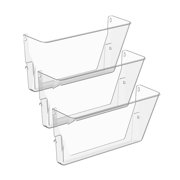 Soporte de archivo para montaje en pared Gawerk, acrílico transparente, paquete de 3