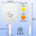 thumbnail image 3 of Pickleball Paddles Set Of 1, Fiberglass Surface, Cute Animals & Graffiti Print, 1 Paddle, 2 Balls & Bag, 3 of 5