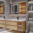 thumbnail image 4 of Log Colored Bathroom Cabinets Smart Mirror Cabinet Integrated Ceramic Washbasin Bathroom Cabinet Vanity Sink Bathroom Furniture My Lux Decor Round, 4 of 25