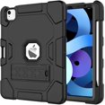 thumbnail image 1 of IBAOLEA Case for iPad Air 4 10.9 Inch 2020,Support IBAOLEA Pencil Charging with Pencil Holder,Slim Heavy Duty Shockproof Full Body Rugged Protective Case for iPad Air 4th Generation (Rose Gold) Black, 1 of 7