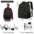 thumbnail image 4 of Mochila para portátil Liokesa, color negro, 19,3 x 12,6 x 8,3 pulgadas, 40 L, puerto USB, 4 of 7