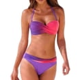 thumbnail image 2 of JoveMarine Bikinis Sets for Women – Two-Piece Gradient Ombre Swimwear, Sexy Bathing Suit for Beach Pool Hot Spring, Summer Spring Vacation,Hot Pink XL, 2 of 6
