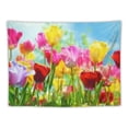 thumbnail image 5 of Fresh colorful tulips Tapestry Wall Hanging For Bedroom,Small Tapestry For Bedroom Aesthetic Funny Tapestries Wall Hangings,Room Decor Aesthetic Tapestry For Bedroom Living Room Dorm, 5 of 6