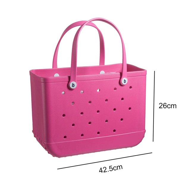 Bolsas de almacenamiento de playa impermeables grandes Color sólido EVA Basket Tote (Rose Red) Likrtyny Para estrenar