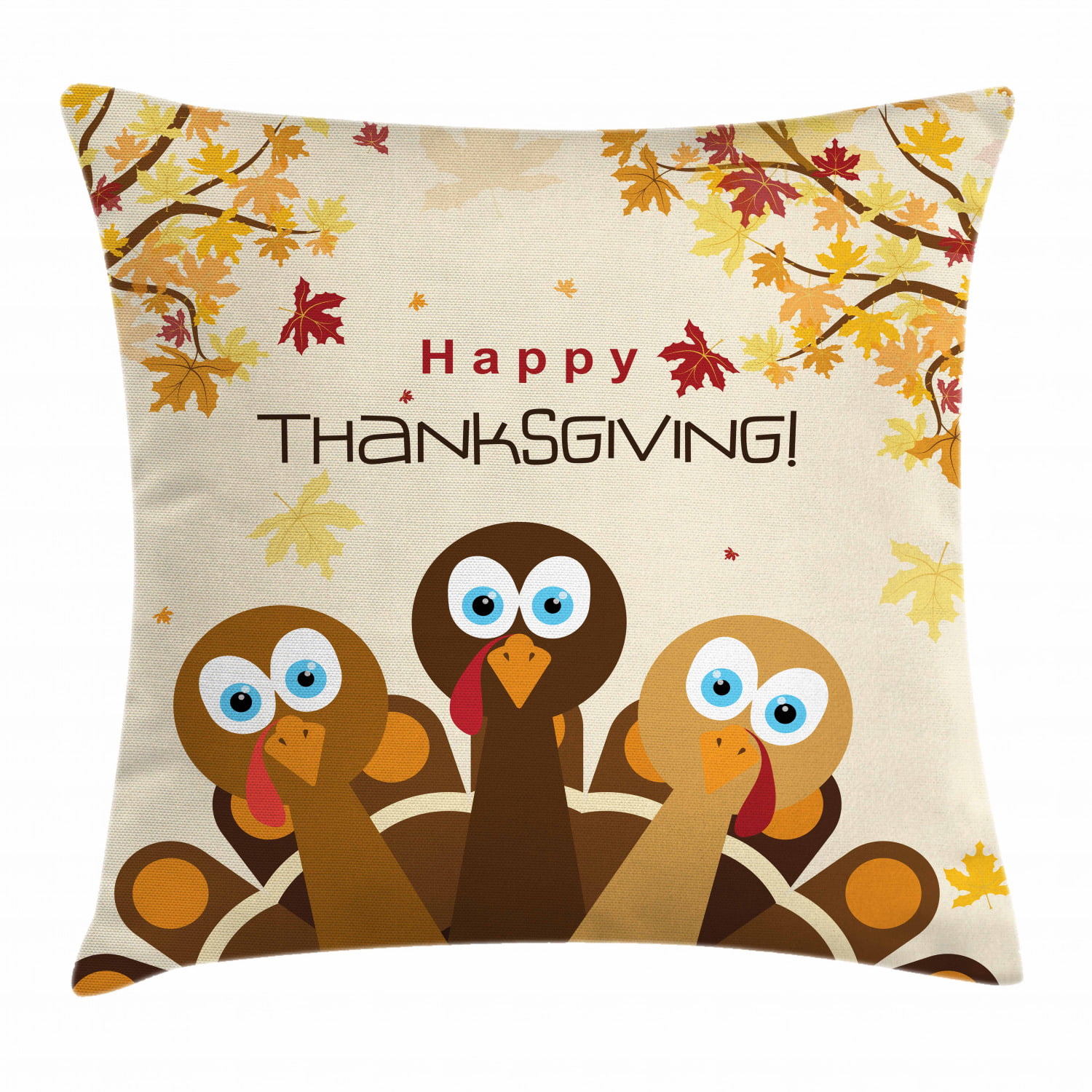 Mens & Womens Throw Pillow 18x18 Multicolor Happy Thanksgiving Thanksgiving Turkey Outfit Gift Idea 