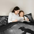 thumbnail image 4 of Feelyou Motorcycle Dirt Bike Bedding Comforter Set 7pcs, Extreme Speed Sport King Bedding Sets, Neon Grey Honeycomb Reversible Bed Sheets, Ultra Soft Bedroom Decor, 4 of 8