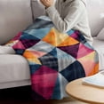 thumbnail image 3 of Colorful Geometric Blanket Soft Cozy Warm Twin Blanket for Bed, Plush Fuzzy Flannel Fleece Blankets for Sofa, Rhombus Abstract Impressionist Throw Blankets for Couch, Gifts for Men, 60"x80", 3 of 9