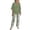 Sky Blue, variant on 2 Piece Women's Outfit Sets Crew Neck Batwing Sleeve Double Layer Top Leaf Print Straight Leg Pants Outfits for Casual Wear