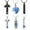 Blue, variant on 6 Piece Urn Necklace for Ashes Cremation Jewelry, Crystal Heart / Cross /Cube Ashes Urn Necklace, Men's and Women's Ashes Keepsake Ashes Cremation Pendant