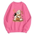 thumbnail image 2 of Enyan Women Halloween Shirt Pumpkin Shirts Funny Ghost Graphic Tee Fall Long Sleeve Autumn Tops Halloween Tshirts for Women Hot Pink,M, 2 of 6