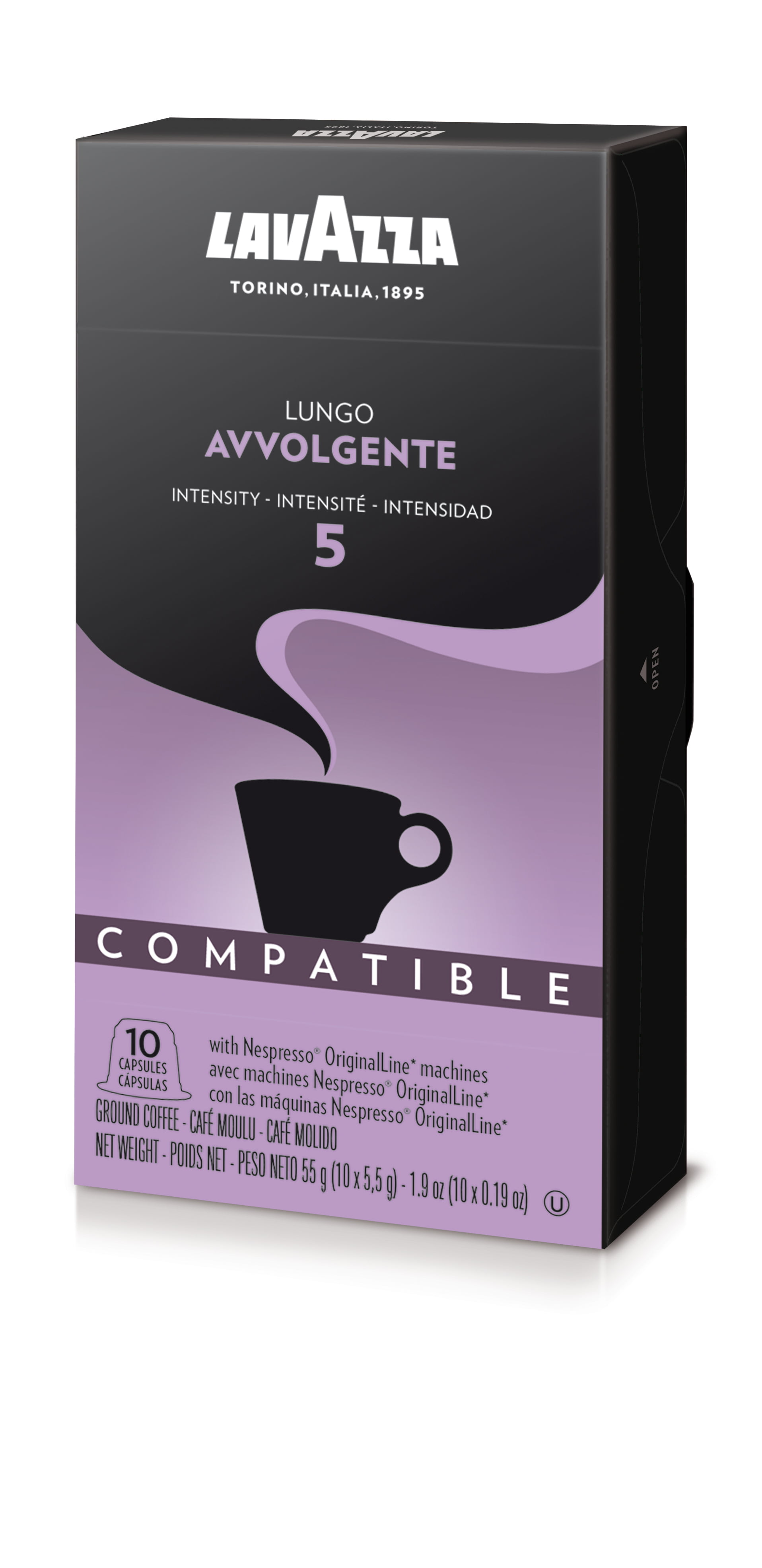 Lavazza Nespresso Compatible Capsules, Avvolgente Lungo Dark Roast Coffee  (Pack of 60)