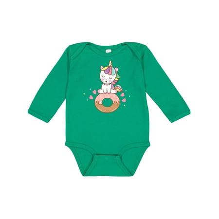 

Inktastic Unicorn Doughnut Gift Baby Boy or Baby Girl Long Sleeve Bodysuit