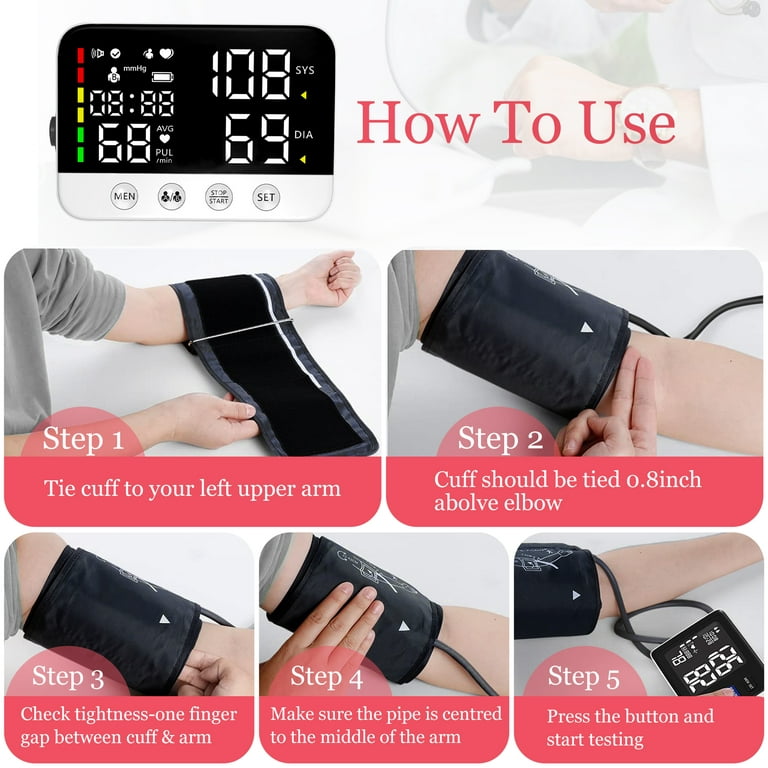  Blood Pressure Monitor for home use: AILE Blood Pressure Machine,Upper  Arm Blood Pressure Cuff(8.7-16.5Adjustable),Automatic BP Monitor,high Blood  Pressure machine large Cuff,2*99 Memory,Easy to use : Health & Household