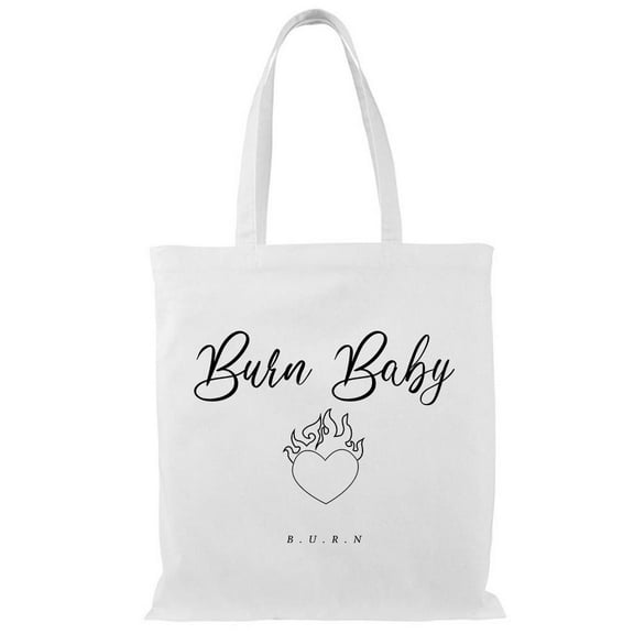 Smartprints Burn Baby Burn Lineart Tote Bag - Image by Shutterstock, One Size Cotton Canvas Tote Bag