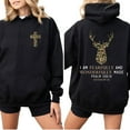 thumbnail image 3 of Camo Deer Hoodie – Double Sided I Am Fearfully & Wonderfully Made Pullover, Southern Christian Clothing, Trending Faith Based Streetwear, 3 of 7