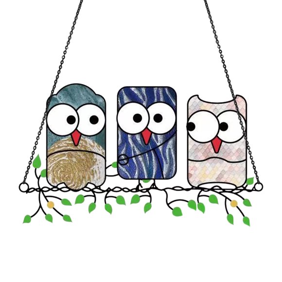 TIMIFIS Pendentif Hibou Pendentif, Couleur Hibou Pendentif, Décoration de Jardin, Pendentif Balcon Extérieur Décoration Maison