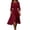Wine1, variant on Ohufall Women's Dresses Long Sleeve Round Neck Flowy Midi Dress Solid Color Vacation Fashion Dress
